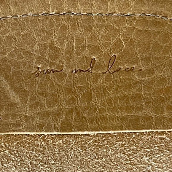 Kids Sun and Lace leather crossbody purse bag tan color adjustable link - Picture 6 of 10